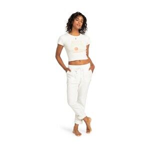 Roxy On The Seashore Linen Blend Pants White xs vacation beach lounge travel